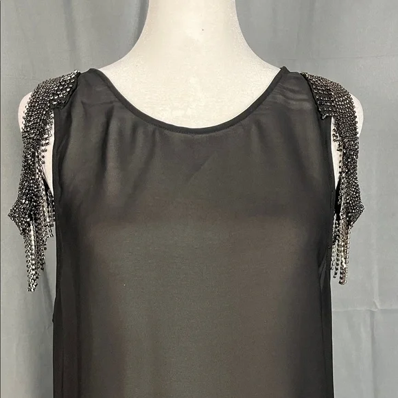 Haute Hippie Black Embellished Tank Top - Picture 2 of 4